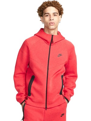 Nike Tech Fleece Erkek Kırmızı Günlük Stil Sweatshirt