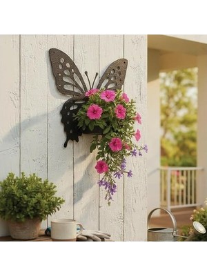 Prime Kelebek Temalı Duvar Rafı Mumluk Model 1 Siyah (1)