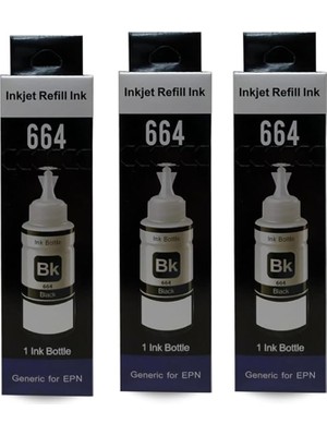 MSP Epson Ecotank L565 Uyumlu Siyah Muadil Mürekkep 3X70 ml (Toplam 210 Ml)