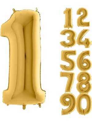 Prime 1 Rakam Balon Folyo Altın Sarısı 16 Inç