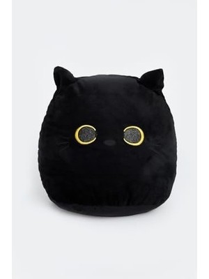 Prime Kara Kedi Yastık 35 cm Siyah One Size