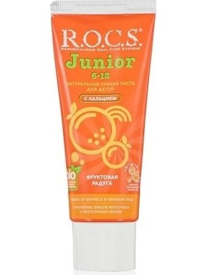 Prime R.o.c.s Junior Çocuklar Için Bitkisel Içerikli Diş Macunu 6-12 Yaş Meyveli Gökkuşağı (1 x 60 Ml)