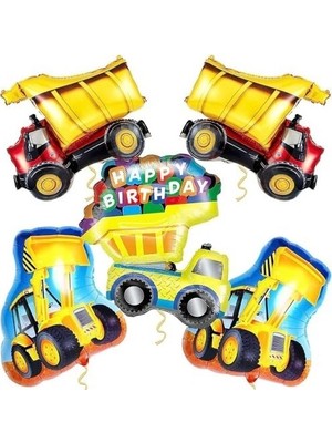 Prime Happy Birthday Kamyon Folyo Balon 80 cm Inşaat Temalı Parti Malzemesi