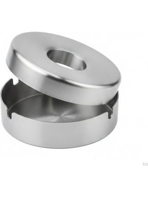 Prime Paslanmaz Çelik Metal Küllük – 12 cm Yuvarlak, Kapaklı ve Dayanıklı Tasarım