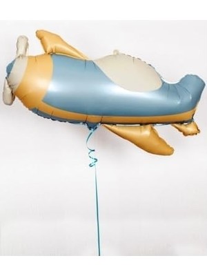Prime Retro Uçak Folyo Balon Mavi