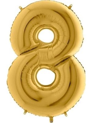 Prime 8 Rakamlı 16 Inç Renk Folyo Balon 36 cm (Altın)