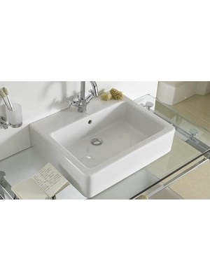 Prime Nuo 7431B003-0631 Dikdörtgen Çanak Lavabo, 50 Cm, Beyaz