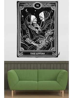 Prime Pelangi The Lovers Iskelet Sevgililer Desen Leke Tutmaz Kadife Kumaş Duvar Örtüsü Duvar Halısı Tapestry WLL115, 140 x 230