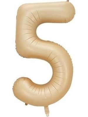 Prime - 5 Rakamı Karamel Folyo Balon 34 Inch 86 cm