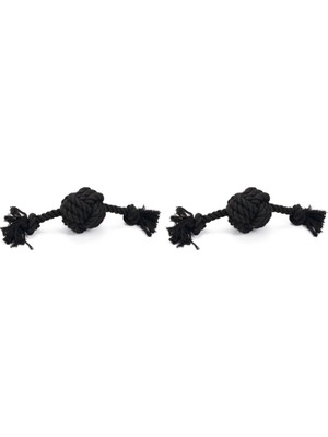 Prime Köpek Oyuncağı, Diş Ipinden Top ve Ipi, Siyah, 34X10X9CM, 255GR (2 Paketi)