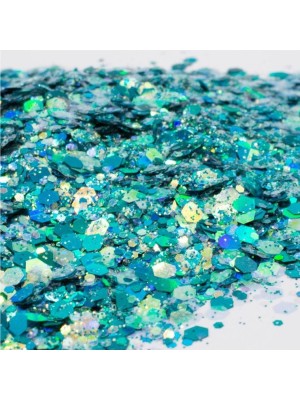 Prime Turkuaz Chunky Glitter 4gr Holografik Reçine Tırnak Makyaj Glitter CG26