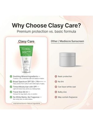 Mineral Güneş Kremi Spf 50 – Truecica Hassas Ciltler Için Yatıştırıcı Yüz Güneş Koruyucu, Tinted Nemlendirici Spf’li, Geniş Spektrum Pa++++, Seyahat Boyu, 50 ml (3 Paketi)