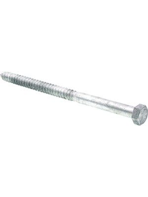 9057586 Altıgen Gecikme Vidaları, 1,5 cm x 10 Inç, A307 A Sınıfı Daldırma Galvanizli Çelik, (5'li Paket)