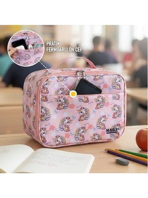 Prime Çocuk Beslenme Çantası, Kız Çocukları Için Öğle Yemeği Kutusu - Termal Yalıtımlı Kız Çocuk Beslenme Çantası, Kreş ve Okul Için Küçük Öğrenci Öğle Yemeği Kutusu -