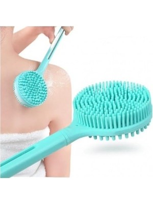 Prime Uzun Saplı Vücut Masaj Fırçası, Çift Taraflı Silikon Sırt Kese Banyo Duş Masaj Yumuşak Fırça