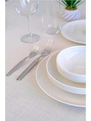 Prime Tabakevi Tabak Evi Porselen Beyaz Yemek Takımı 6 Kişilik 24 Parça