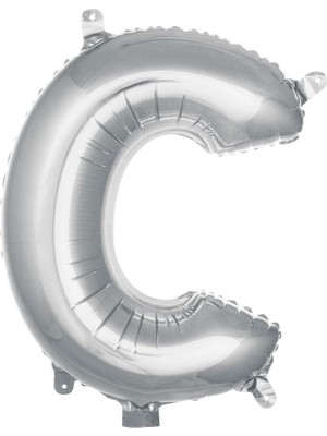 Prime C Harfi 16 Inç Gümüş Renk Folyo Balon 36 cm (Gümüş)