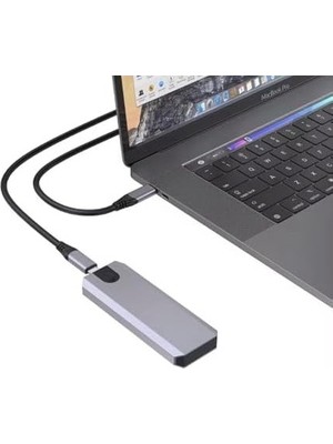 Prime M.2 Nvme Usb3.1 Tip-C Gen2 10GBPS, Type-C Nvme+Ngff Adaptörü, Gri Alüminyum, Taşınabilir Katı Hal Sürücü Kasası, Laptop ve MacBook Için