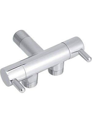Prime Duş Spirali Hortumu Uyumlu Ikili Musluk, 1/2-1/2 Inç Çift Çıkışlı, Aç Kapa Özellikli, Metal Su Bataryası