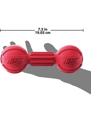 Prime Nerf Dog Barbell Chew Köpek Oyuncağı, Büyük, Kırmızı