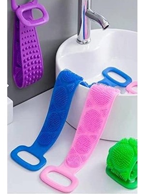 Prime Banyo Duş Sırt Kesesi Çift Taraflı Silikon Lifi Fırçası 70 cm