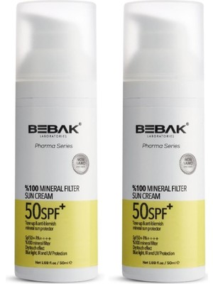 Prime Bebak Pharma Mineral Filter Güneş Kremi 50SPF+ 50ML (2 Paketi)