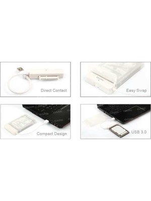 Prime DK-AC-DSE24U3, E24 2.5" USB 3.0 Çıkarılabilir Başlıklı Şeffaf Sata Disk Kutusu