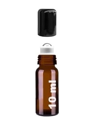 Nacario 10 ml Çelik Roll On Şişesi 10 cc Sızdırmaz Siyah Kapaklı Cam Şişe 25 Adet (, 10)