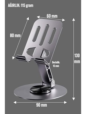 Prime Yüksek Kalite Metal Katlanabilir 360 Dönen Ayarlı Telefon Tutucu Masaüstü Telefon Tablet Standı S013