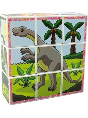 Nacario Dinozorlar 3D Manyetik Puzzle Seri 2 - (9 Mıknatıslı Küp 6 Dinazor Yapboz)