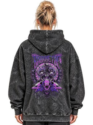 Sevbano Baby Metal Rock Metal Müzik Grubu Baskılı Unisex Oversize Yıkamalı Hoodie Sweatshirt