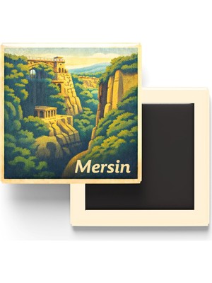 Mersin - Cennet–cehennem Obrukları - Baskılı Buzdolap Magneti Kare - 9x9 cm