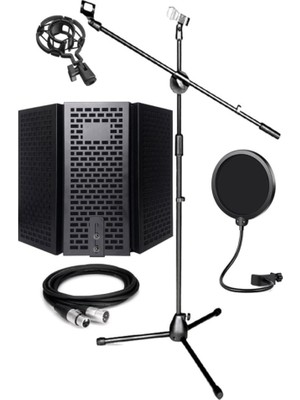 Lastvoice PF-30X Mikrofon Standı Yalıtım Paneli Xlr Kablo Pop Filter