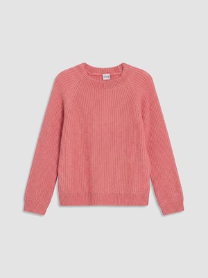 Lc Waikiki Yeni Sezon Pembe Bisiklet Yaka Kız Çocuk Triko Kazak