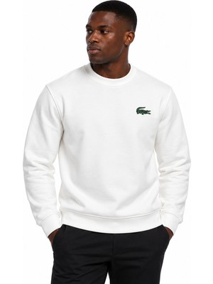 Lacoste Bisiklet Yaka Logo Baskılı Sweatshirt
