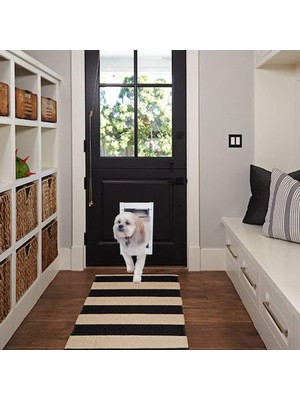 Ideal Pet Products Deluxe Alüminyum Evcil Hayvan Kapısı, Teleskopik Çerçeve, Orta, 7" x 11.3", Beyaz