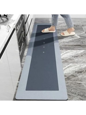 MSP Paspası-Kaymaz Tabanlı-Süper Emici Banyo Paspası-Abdest Paspası-Uzun Gri 50 * 120