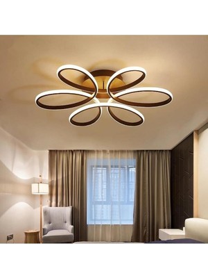 MSP Papatya Model Plafonyer Modern LED Beyaz Işık Ultra Power LED Avize Salon Mutfak Oda Hol Ledli Avize Siyah Tek Ebat 45 x 45 0007-PAPATYA-BLK-PLAFONYER