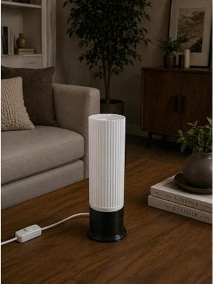 MSP Masa Lambası, Biyoçözünür Pla Gövde, Tpu Taban, E27 Duy, 220V, Kablo Anahtarlı, 240MM, Beyaz ve Siyah