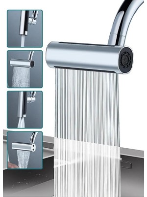 MSP 4 Modlu Şelale Ayarlanabilir Musluk Başlığı Mutfak Banyo Perlatör Evye Lavab