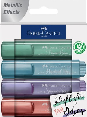 Faber-Castell Fosforlu Kalem 46 Yeni Metalik Renkler 4 Renk 2021