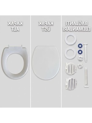 Sert Plastik Klozet Kapağı, Beyaz Renk, Kolay Temizlenebilir