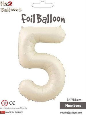 MSP 5 Yaş Rakam Krem Bej Folyo Balon 86 cm