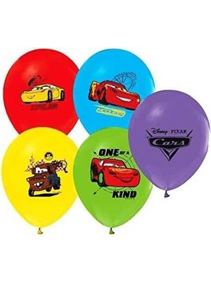 MSP Arabalar Karışık Renk 6 Lı Latex Balon