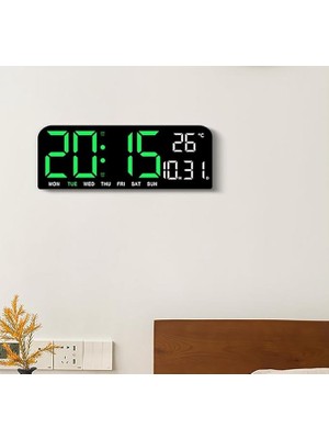 MSP Dijital Duvar Saati - Sıcaklık, Tarih, Zamanlayıcı, Gece Lambası, Alarm, Geri Sayım Büyük Dijital Çalar Saat - Büyük Ekran Alarmı (Mavi)