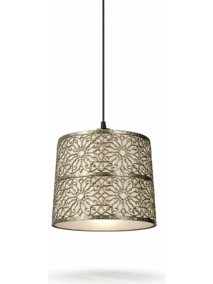 MSP Desenli Sarkıt Avize – Lüks Metal Tavan Lambası, Klasik & Vintage Dekoratif Aydınlatma, Salon, Yemek Odası ve Otel Tarzı Mekanlar Için (Gold, 20CM)