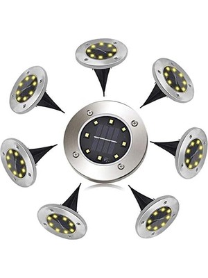 MSP ve Dış Mekan Için Güneş Enerjili Lambalar (Bir Pakette 8 Adet) Su Geçirmez Solar Lamba, Beyaz Işık, Çevre Dostu Bahçe Lambaları, 8 Led'li Çim Için