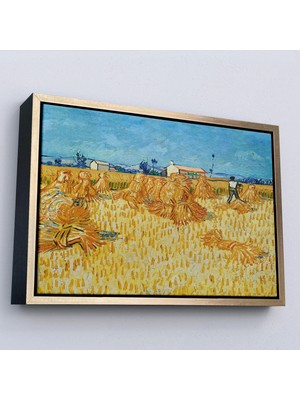 Uslucan Alışveriş Ahşap Çerçeveli Vincent Van Gogh Provence'te Hasat TABLO-7148