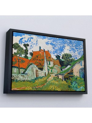 Uslucan Alışveriş Ahşap Çerçeveli Vincent Willem Van Gogh - Auvers-Sur-Oise'daki Sokak TABLOSU-7159