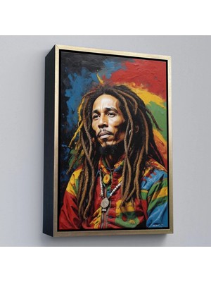 Uslucan Alışveriş Ahşap Çerçeveli Bob Marley TABLOSU-7892